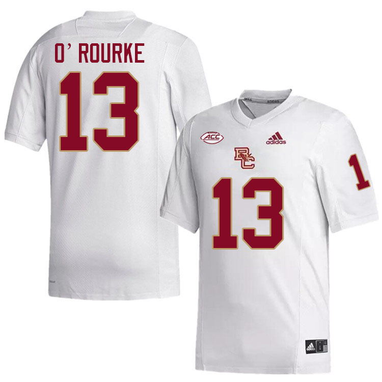 Boston College Eagles #13 Charlie O'Rourke College Football Jerseys Stitched-White